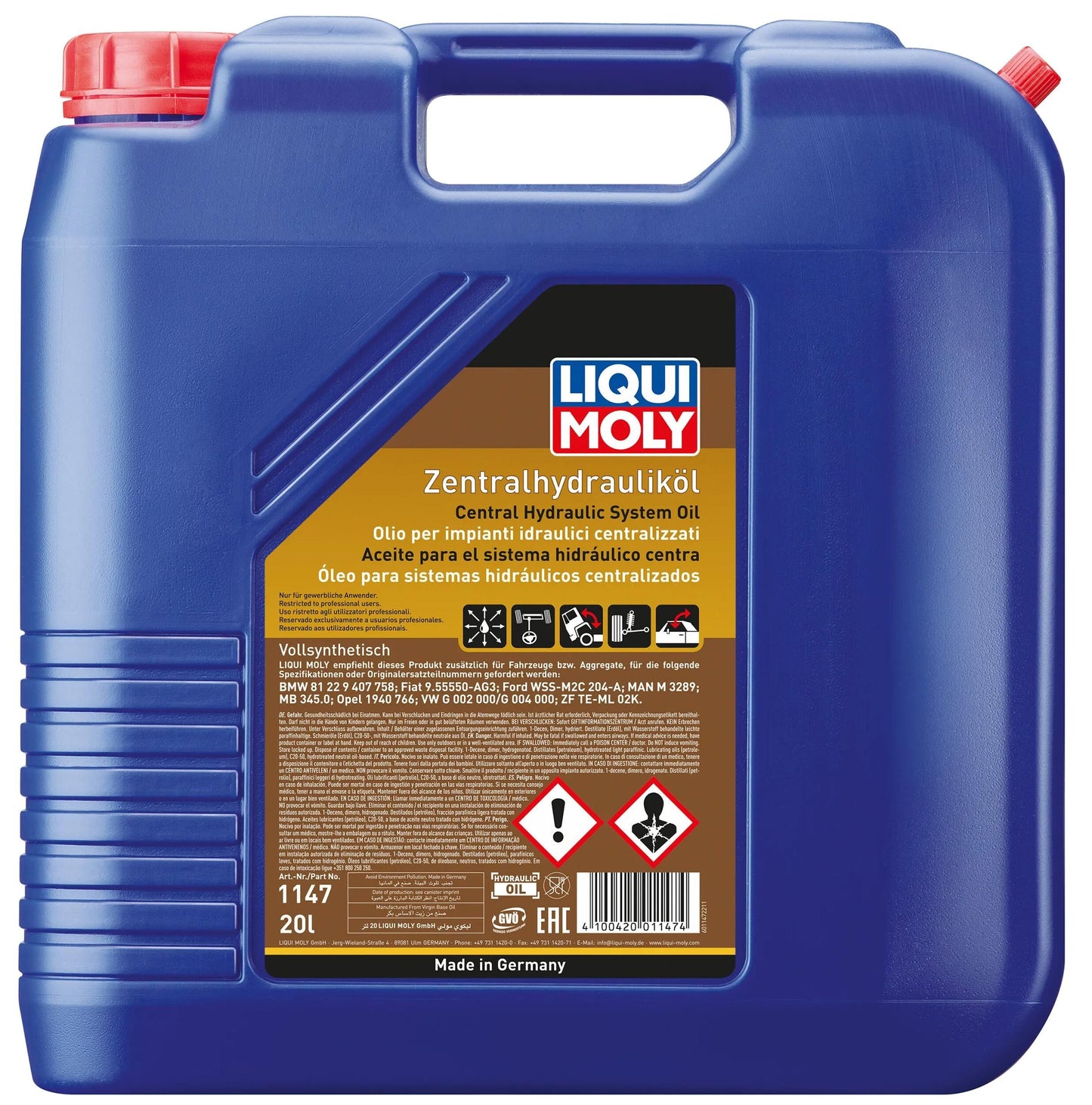 LIQUI MOLY hydrauliköl central hydraulic oil 20l lm