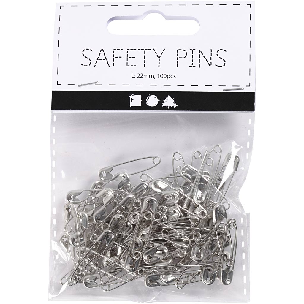 Creativ Company Https: www.cchobby.nl veiligheidsspelden-l-22-mm-dikte-0-6-mm-zilver-100-stuk-1-doos