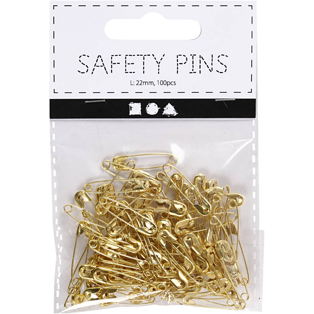Creativ Company Https: www.cchobby.nl veiligheidsspelden-l-22-mm-dikte-0-6-mm-goud-100-stuk-1-doos