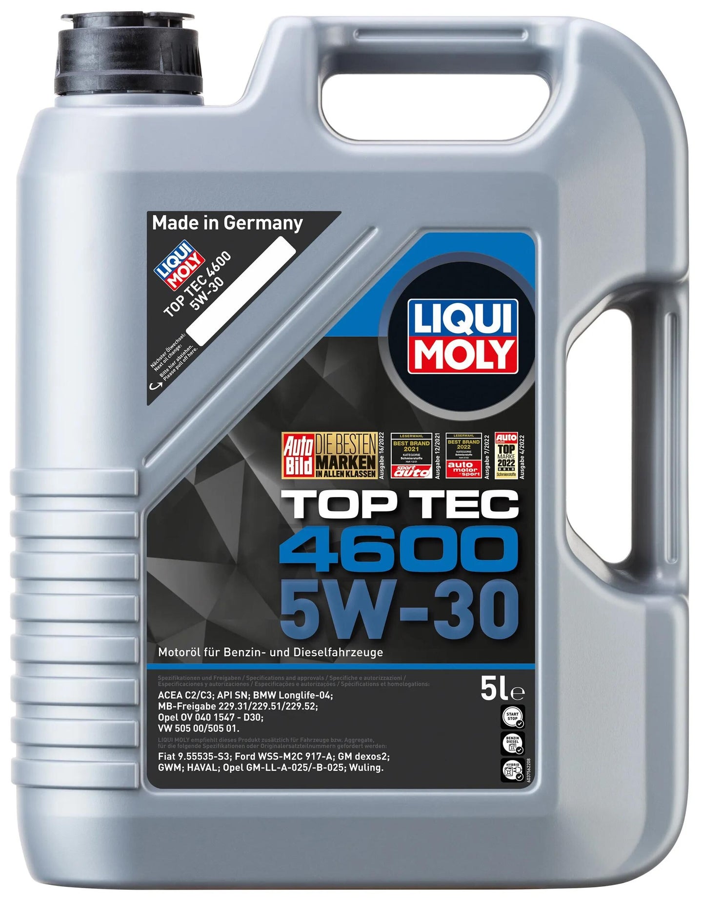 LIQUI MOLY motoröl top tec 4600 motoroil 5w30 5l top tec 4600