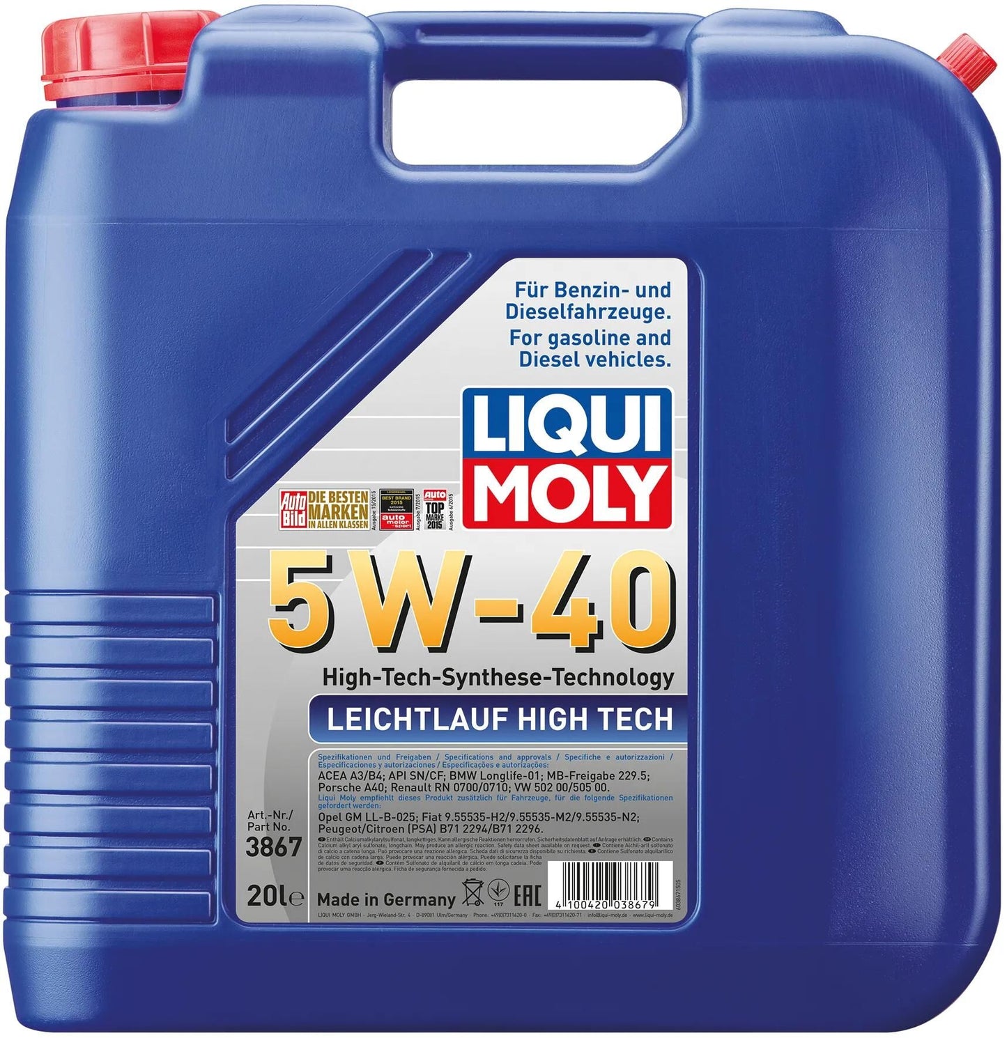 LIQUI MOLY motoröl leichtlauf high tech ll high tech 20l 5w-40