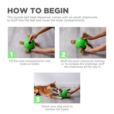 Outward Hound Nina ottosson dog snuffle n' treat bal groen
