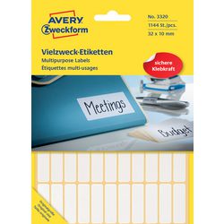 Avery Multifunctionele etiketten zweckform 10 x 32 mm wit