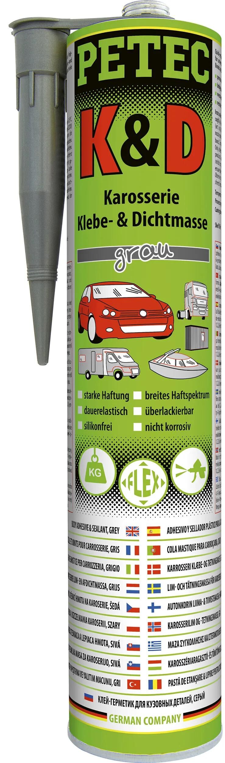 PETEC dichtmasse k d body sealant 310 ml gray