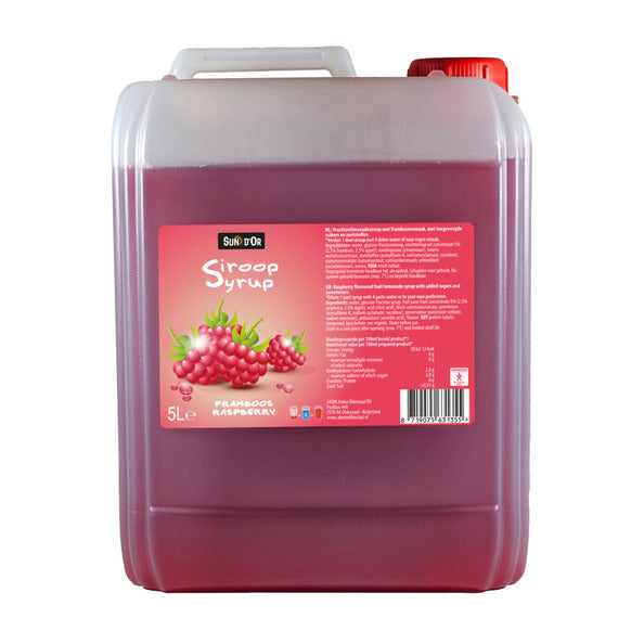 Sun D'Or vruchtenlimonadesiroop framboos (5 liter)