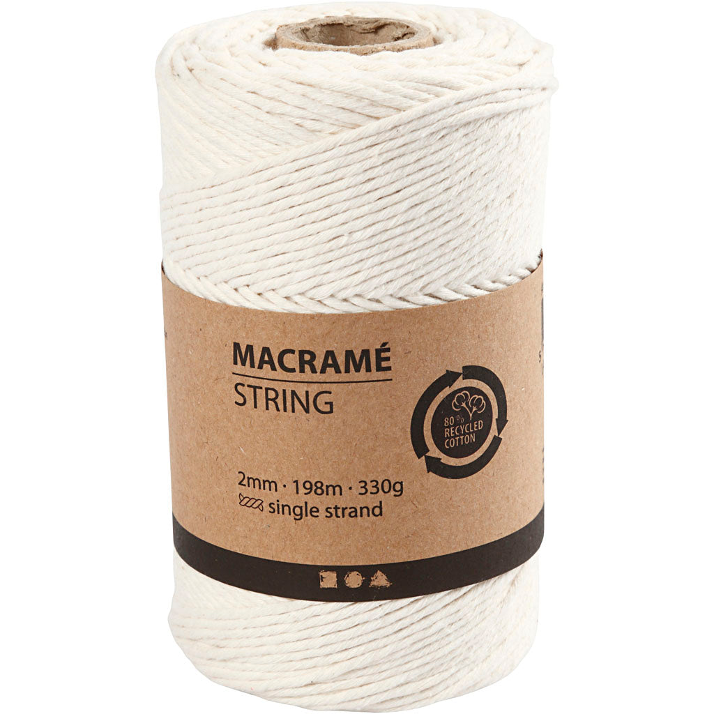 Creativ Company Https: www.cchobby.nl macrame-koord-l-198-m-d-2-mm-off-white-330-gr-1-rol