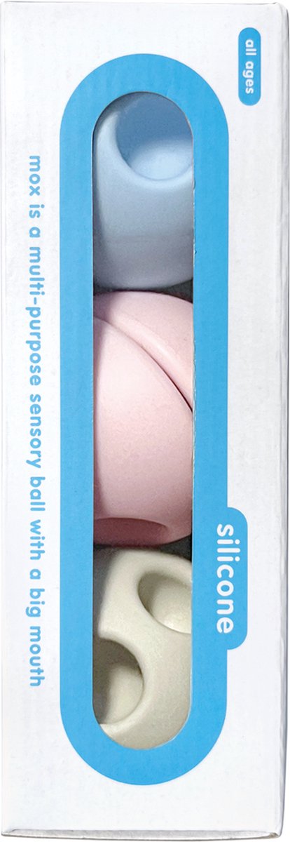 Moluk Mox set pastel kleuren, set van 3 stuks, in doos 5.2x5.2x15.2cm, 0+