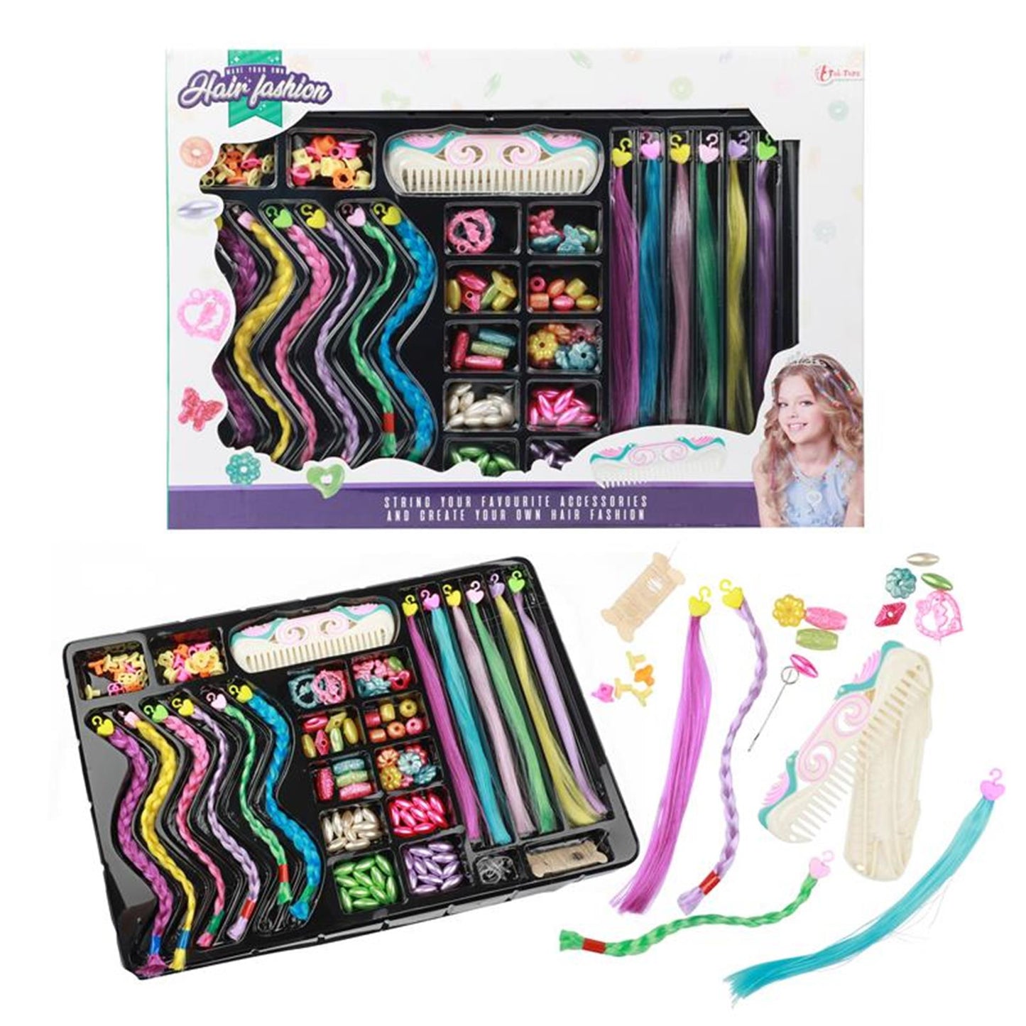 Toi-Toys Versier je haren kralen en haarlokken set