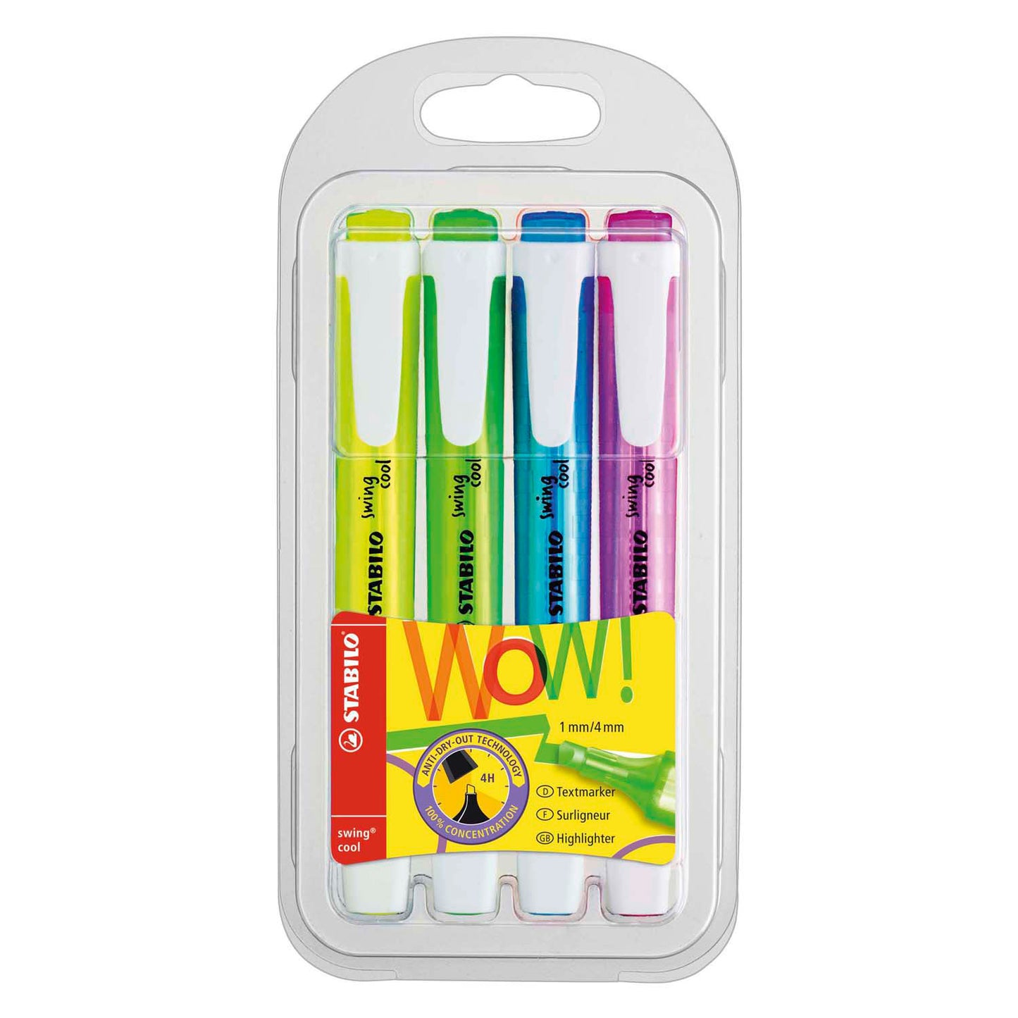 STABILO swing cool - markeerstift - set met 4 stuks