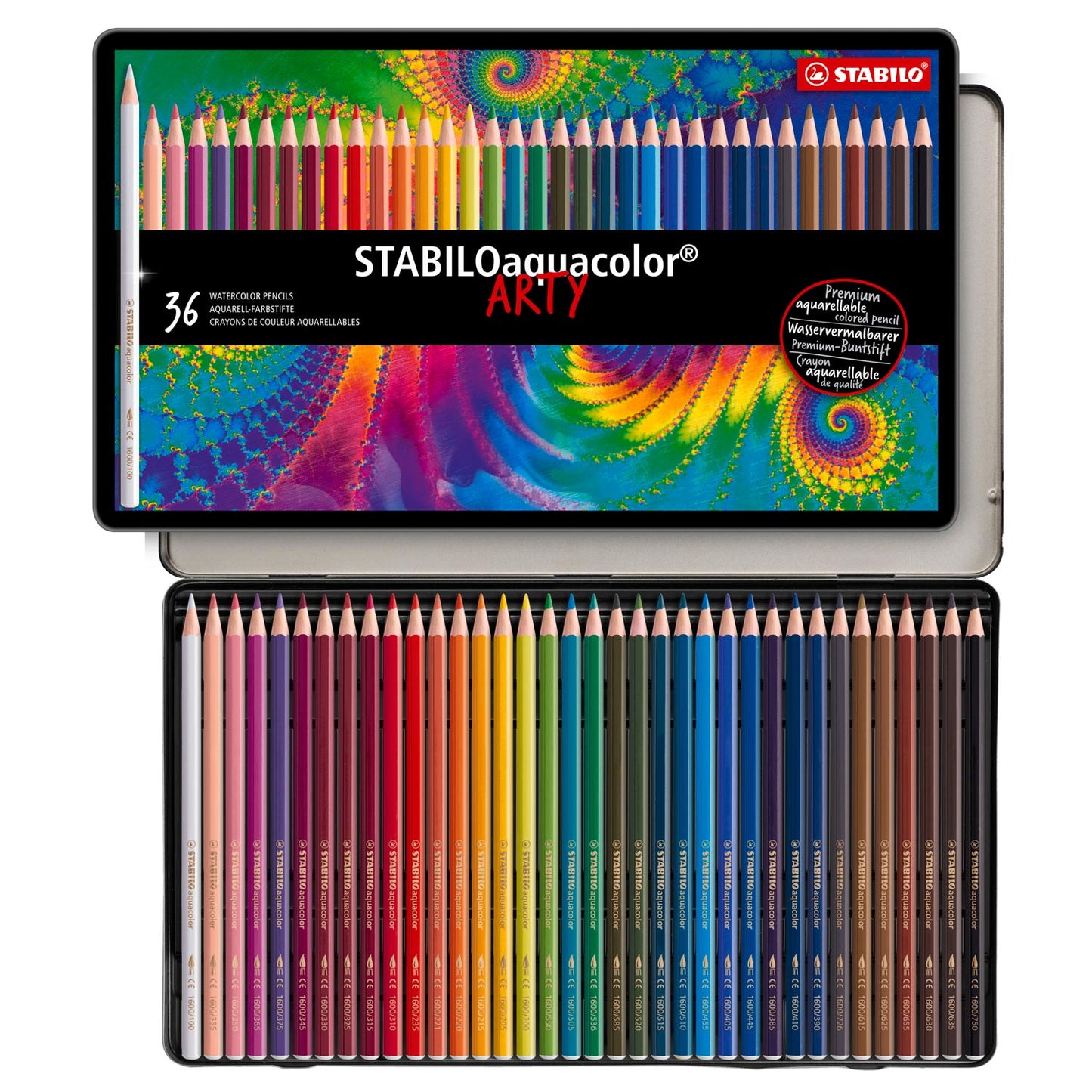 STABILO aquacolor - aquarel kleurpotlood - metalen set 36 st.