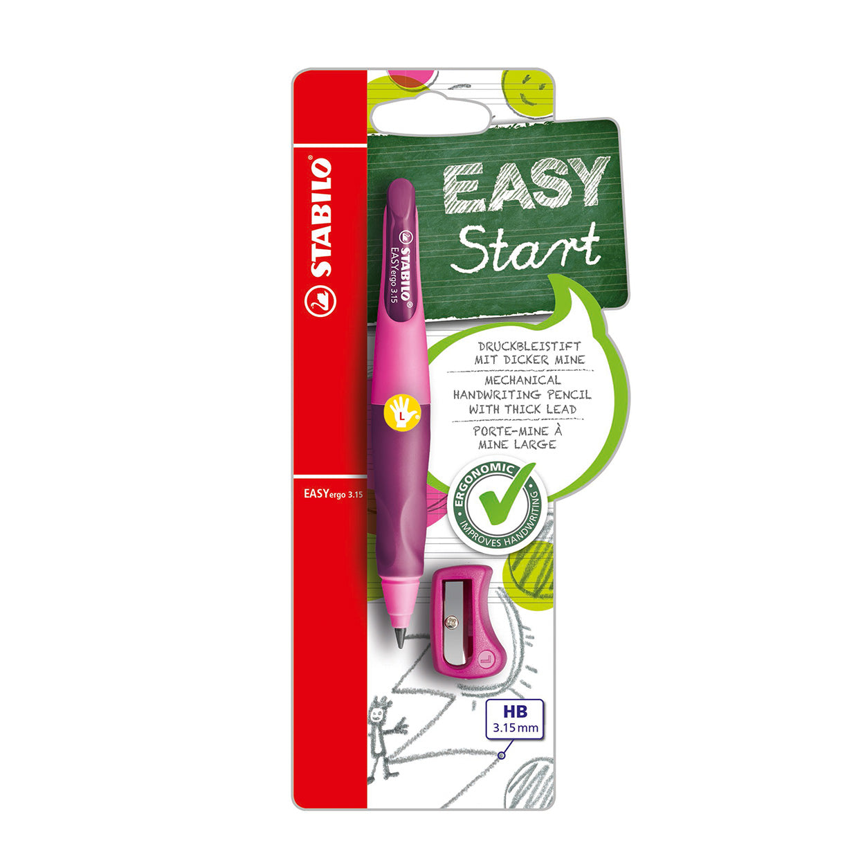 Stabilo easy ergo 3.15 links roze