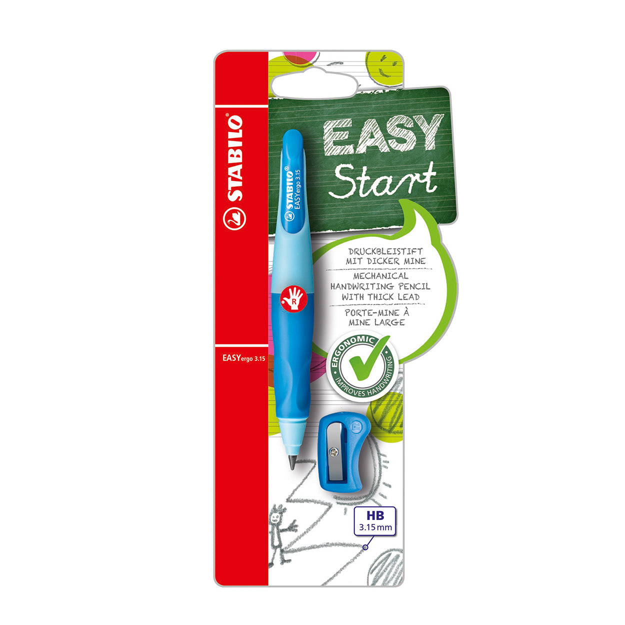 STABILO easyergo 3.15 - ergonomisch vulpotlood - rechtshandig - blauw