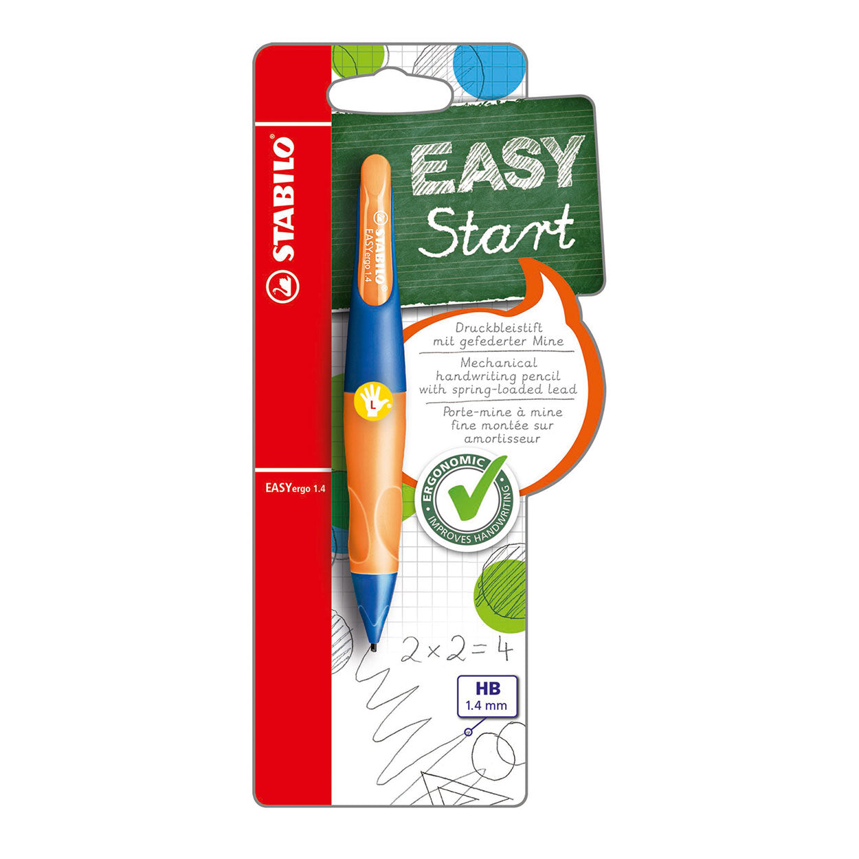 STABILO easyergo 1.4 - ergonomisch vulpotlood - linkshandig - neon oranje