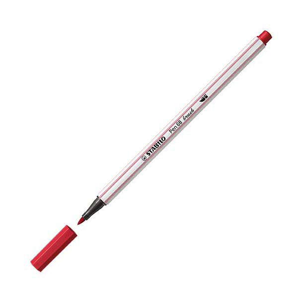 Stabilo pen 68 brush - viltstift - donkerrood (50)