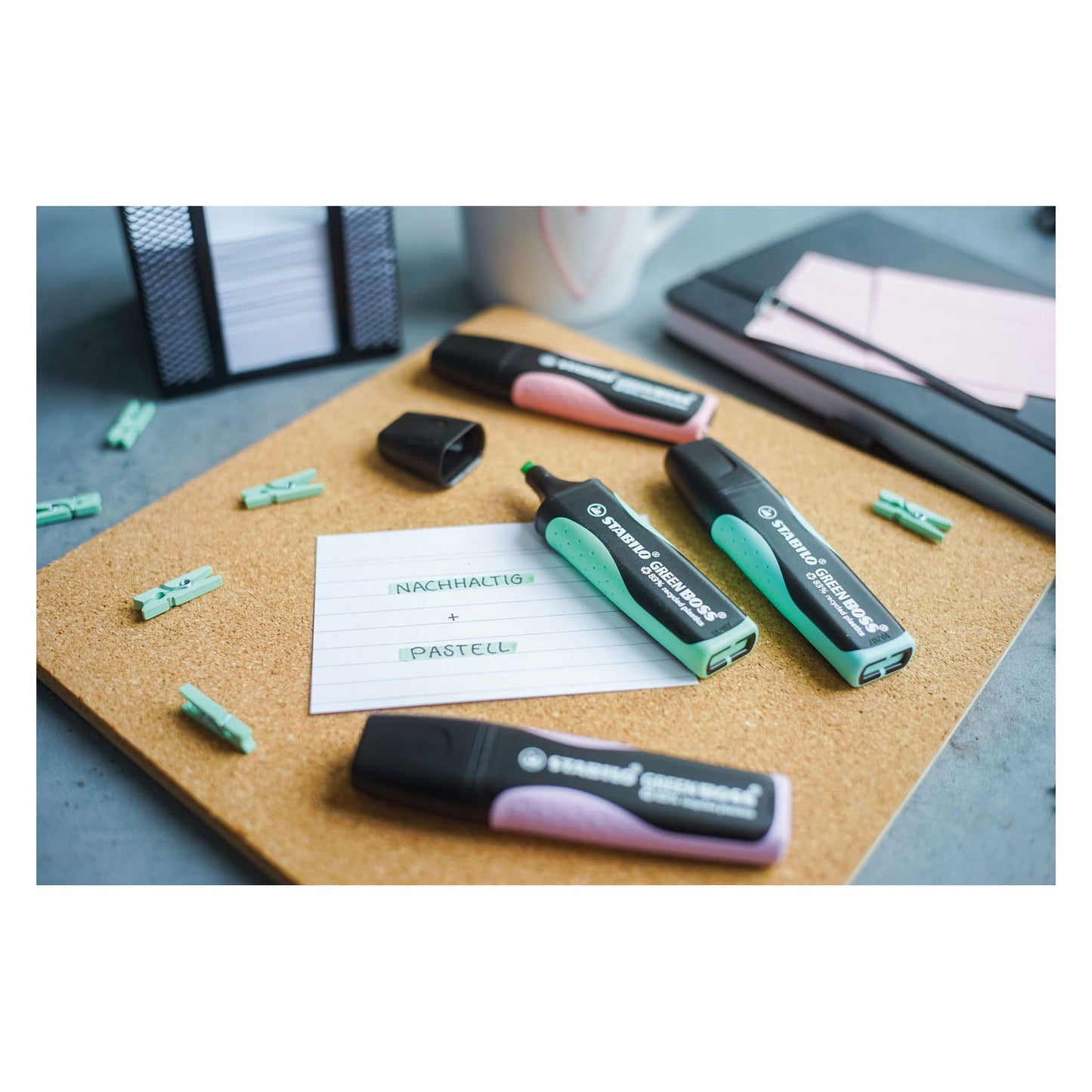 STABILO green boss pastel - markeerstift - 8 stuks deskset
