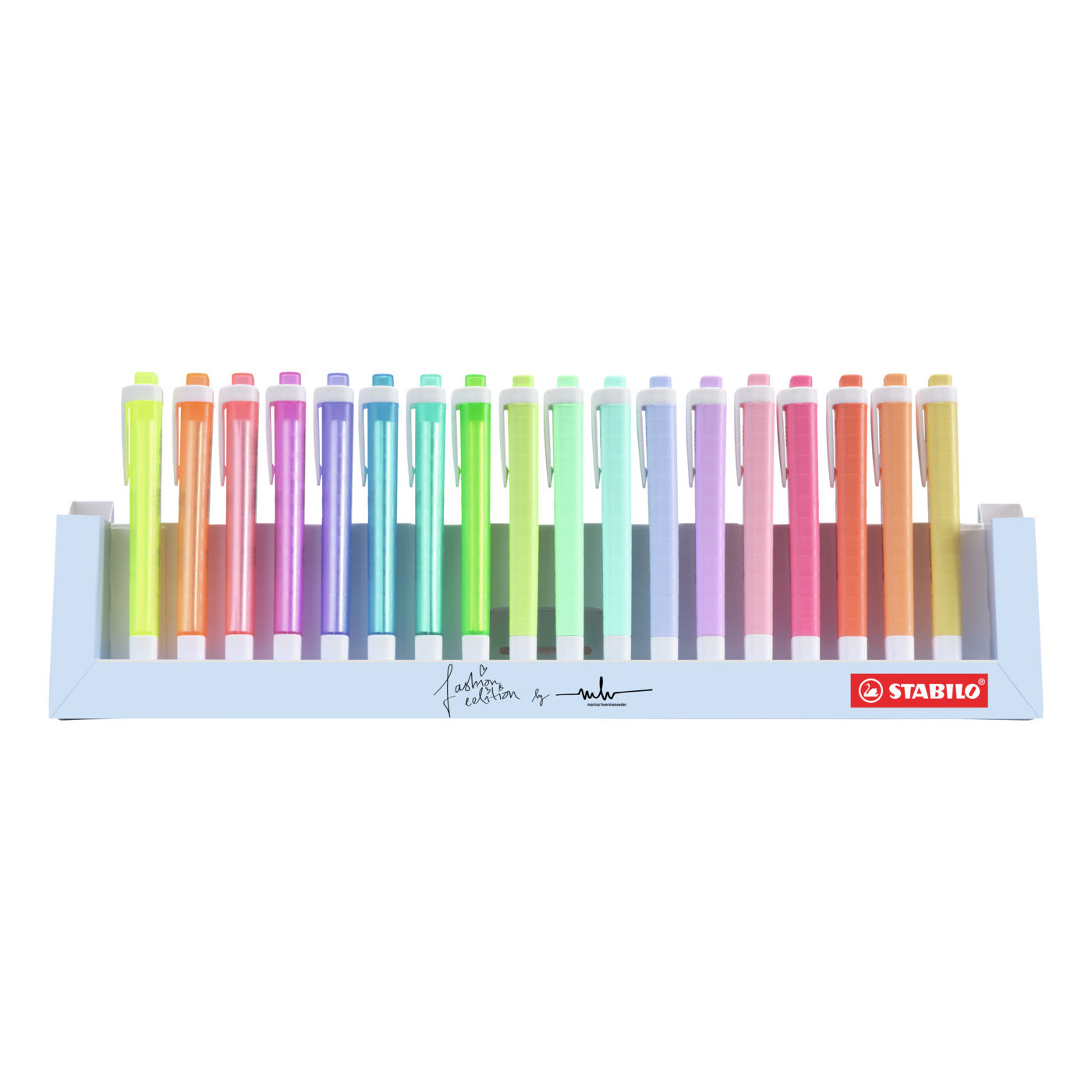 STABILO swing cool - markeerstift - perfect voor onderweg - standaard pastel - deskset met 18 kleuren