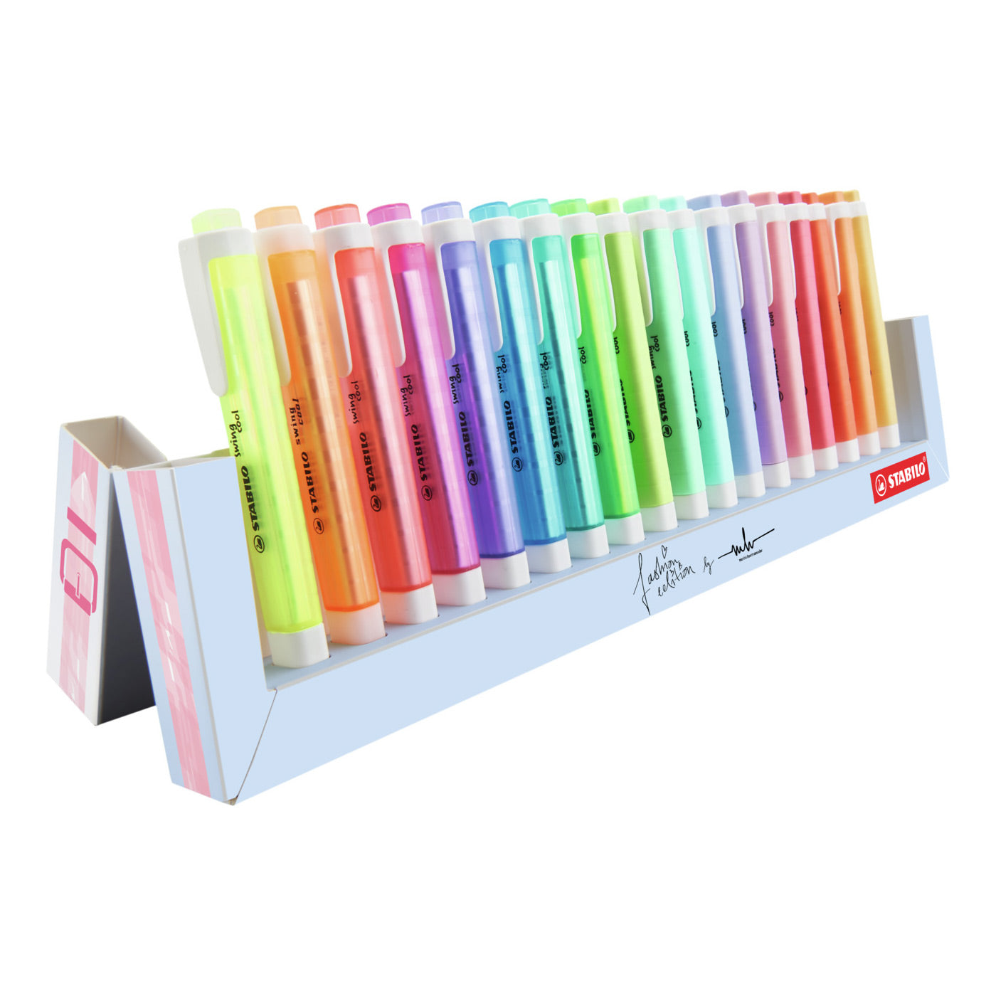 STABILO swing cool - markeerstift - perfect voor onderweg - standaard pastel - deskset met 18 kleuren