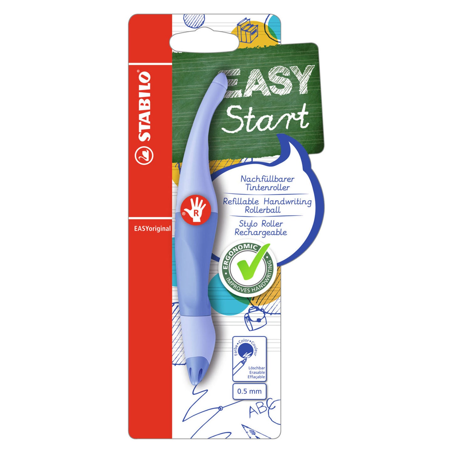 STABILO easyoriginal - ergonomische rollerball - rechtshandig - pastel luchtig blauw