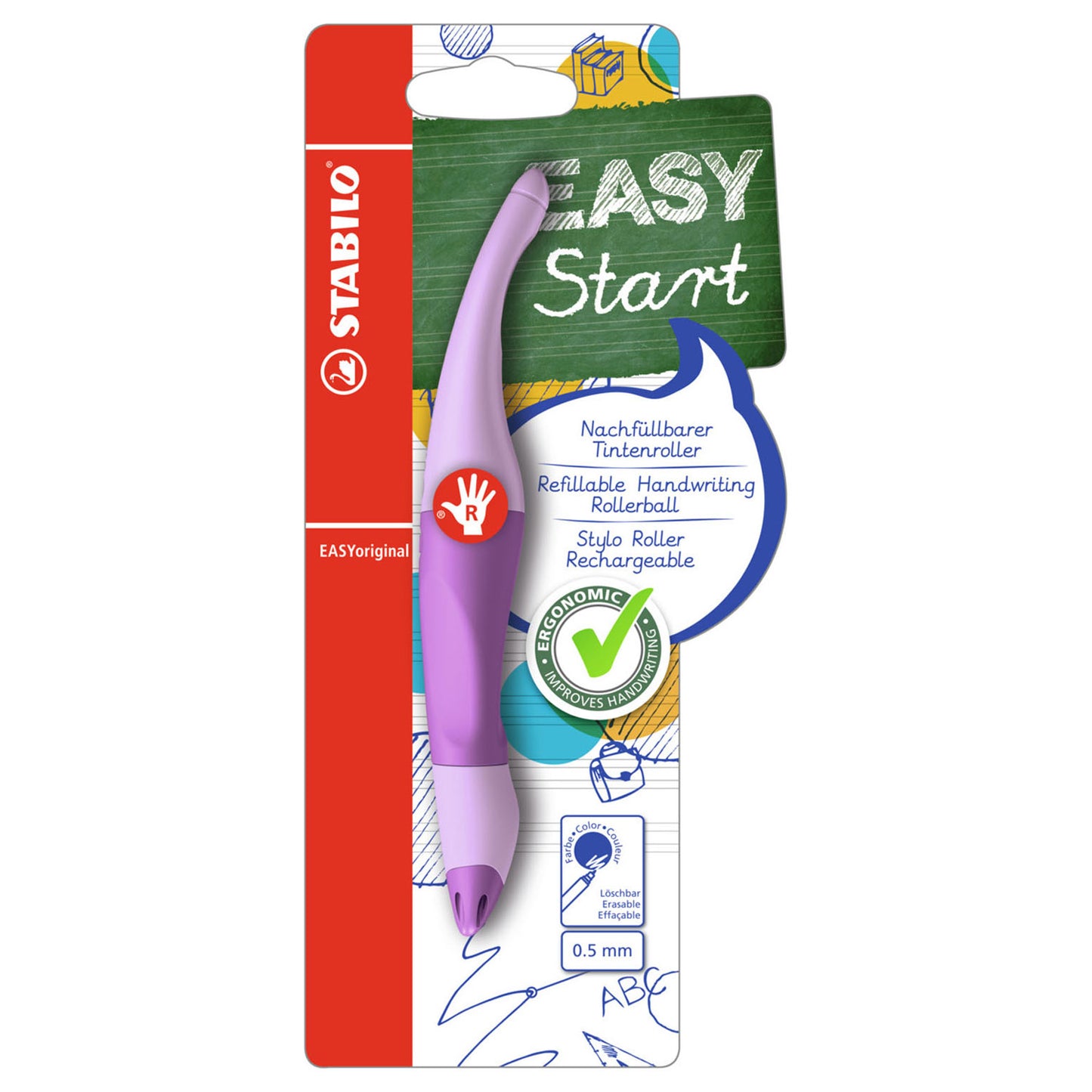 STABILO easyoriginal - ergonomische rollerball - rechtshandig - pastel lila blush