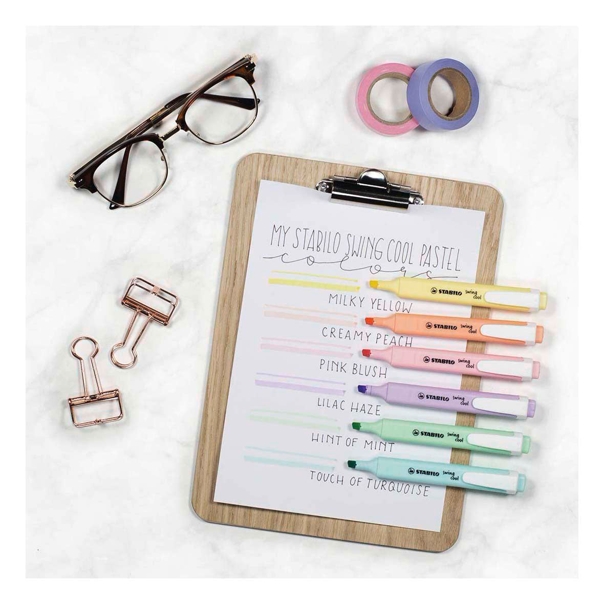 STABILO swing cool pastel - markeerstift - set met 4 stuks