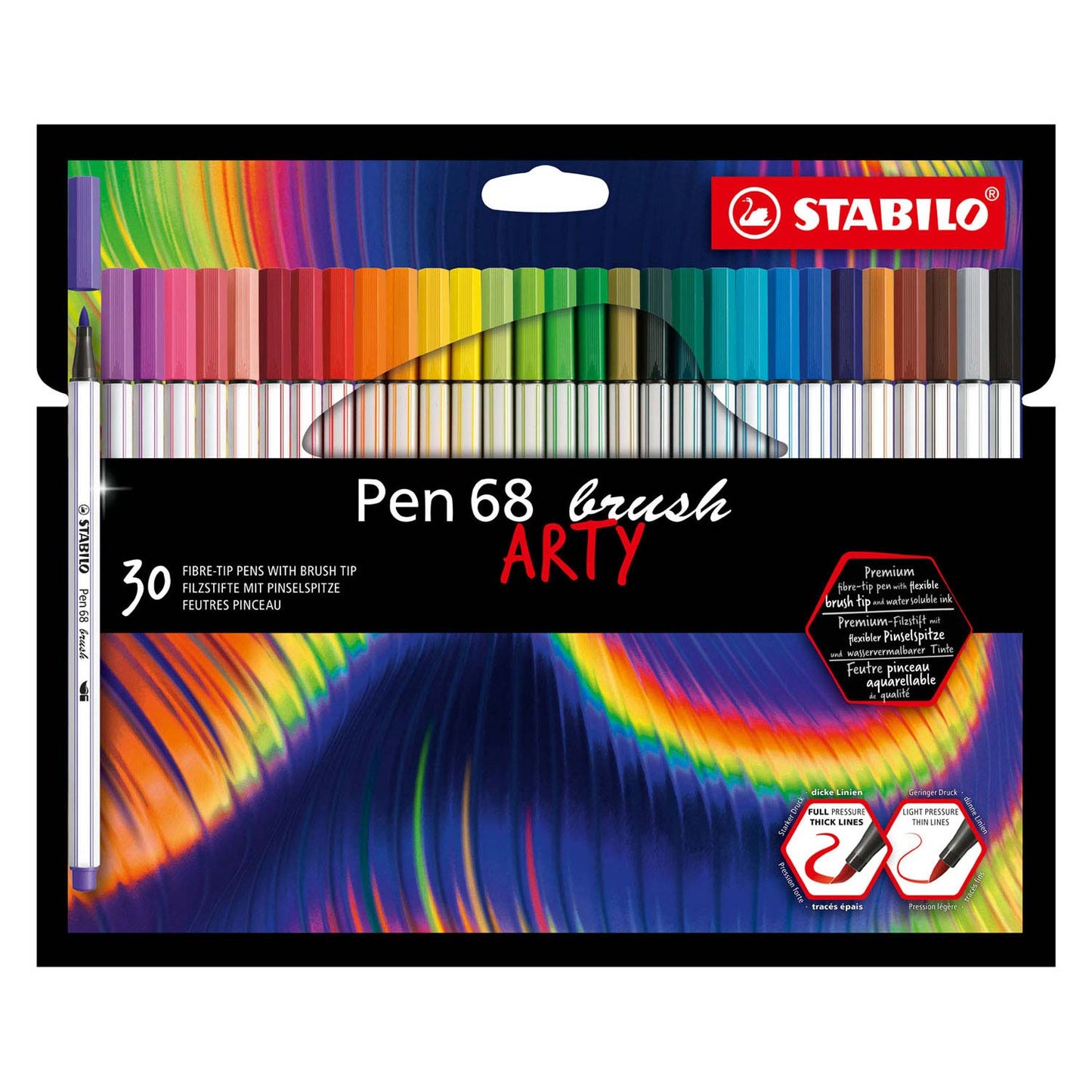 STABILO pen 68 brush - viltstift - arty - set met 30 stuks