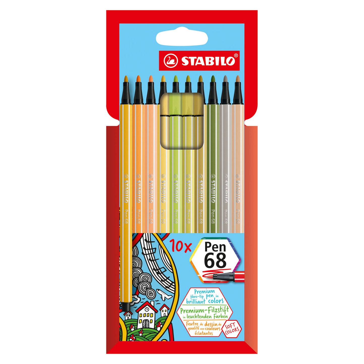 STABILO pen 68 - viltstift - set met 10 stuks