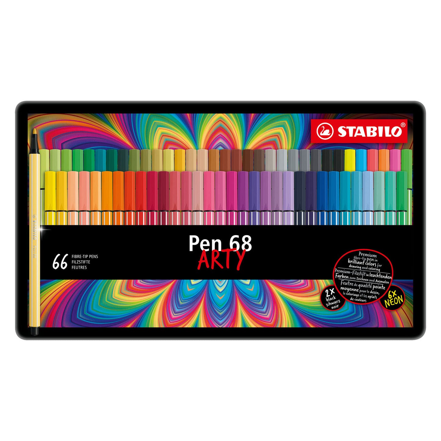 STABILO pen 68 - viltstift - arty - metalen set 65 st.