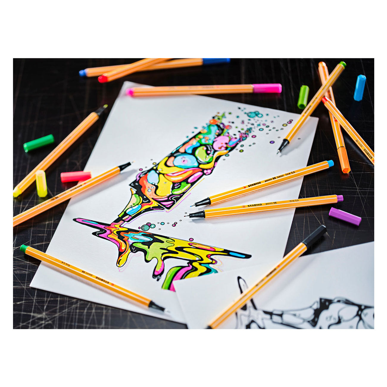 STABILO point 88 - fineliner - arty - metalen set met 66 stuks