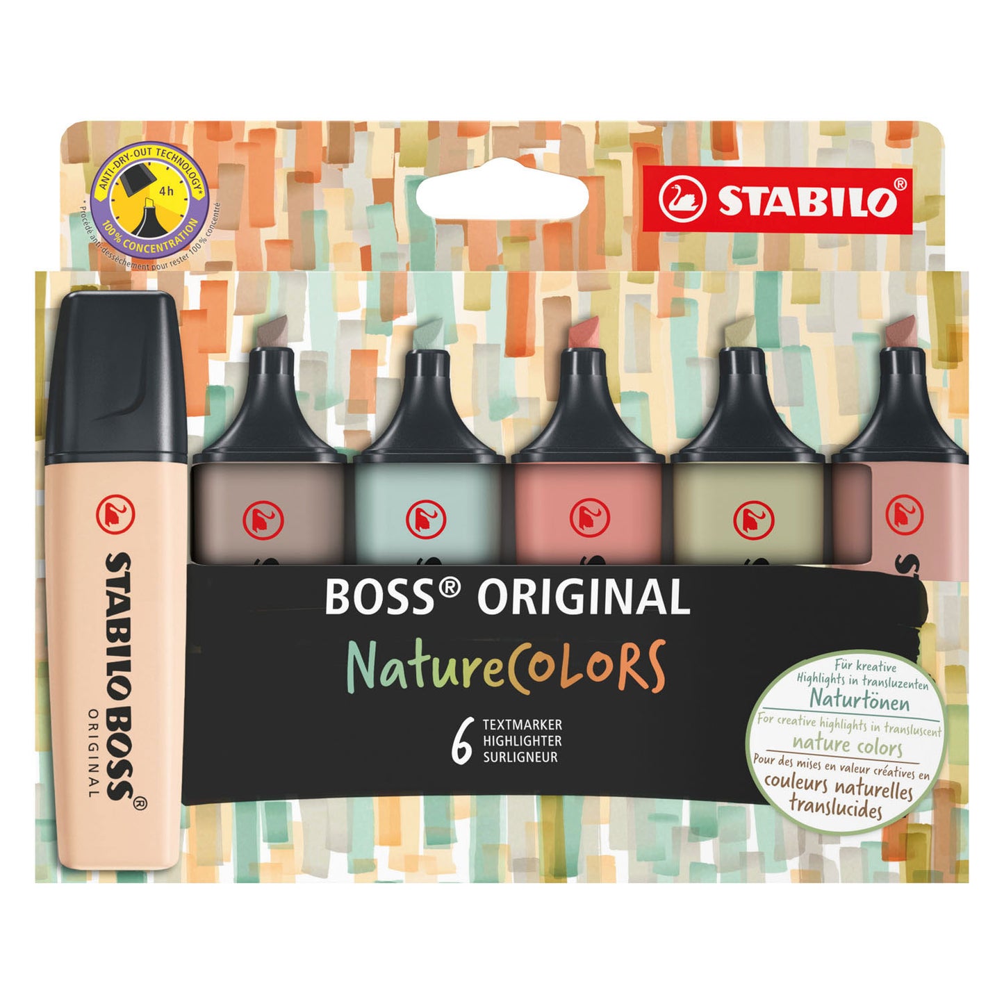 STABILO boss original - markeerstift - set 6 stuks - naturecolors