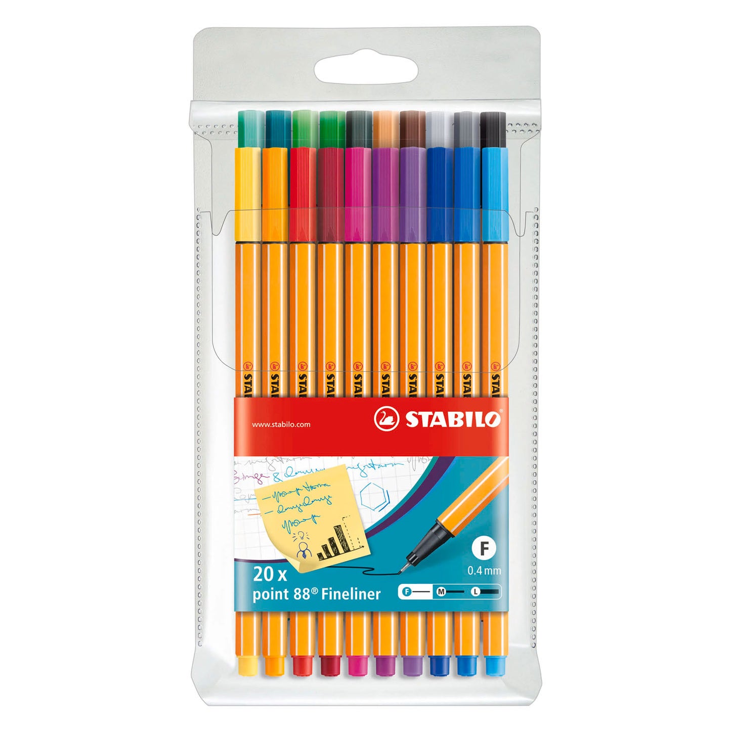 STABILO point 88 fineliners in etui - 20dlg.