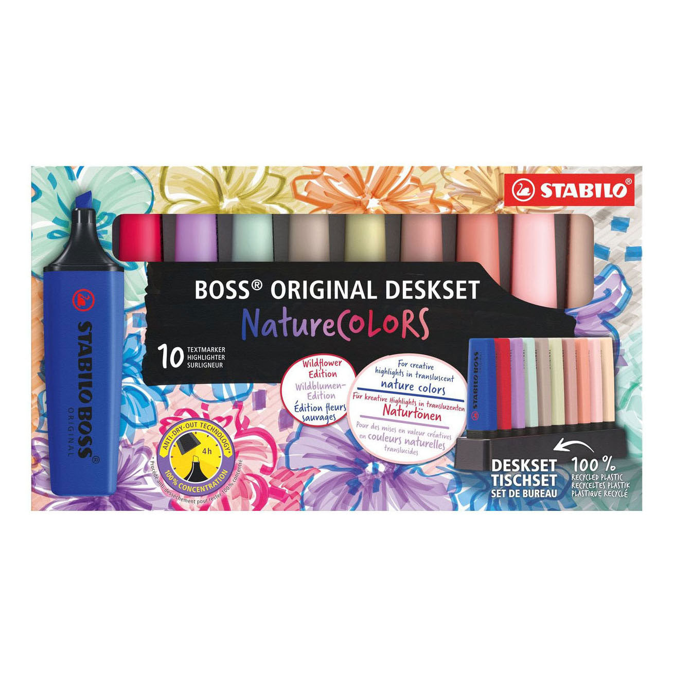 STABILO boss naturecolors+wildflower markeerstiften bureau set - 10dlg.