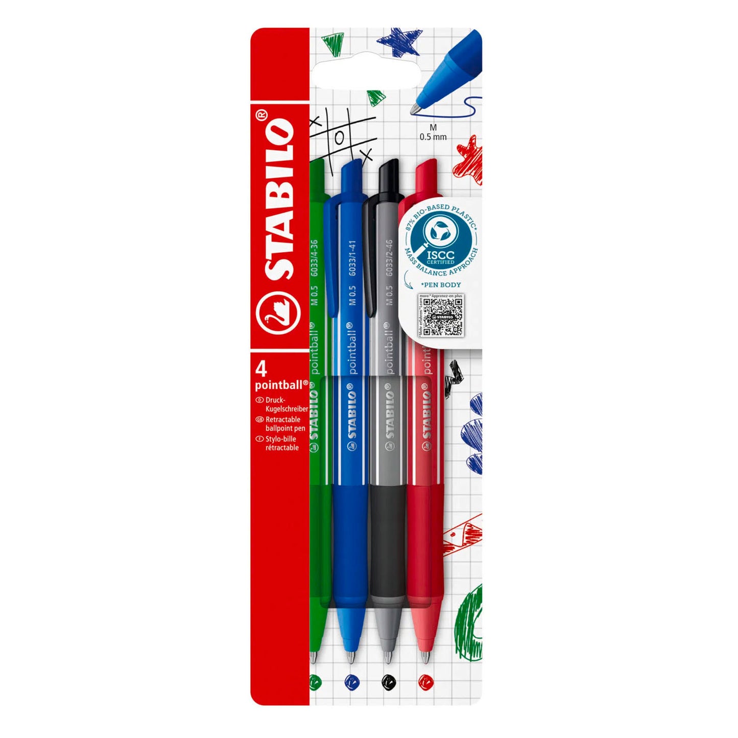 STABILO pointball colorful balpennen - 4dlg.