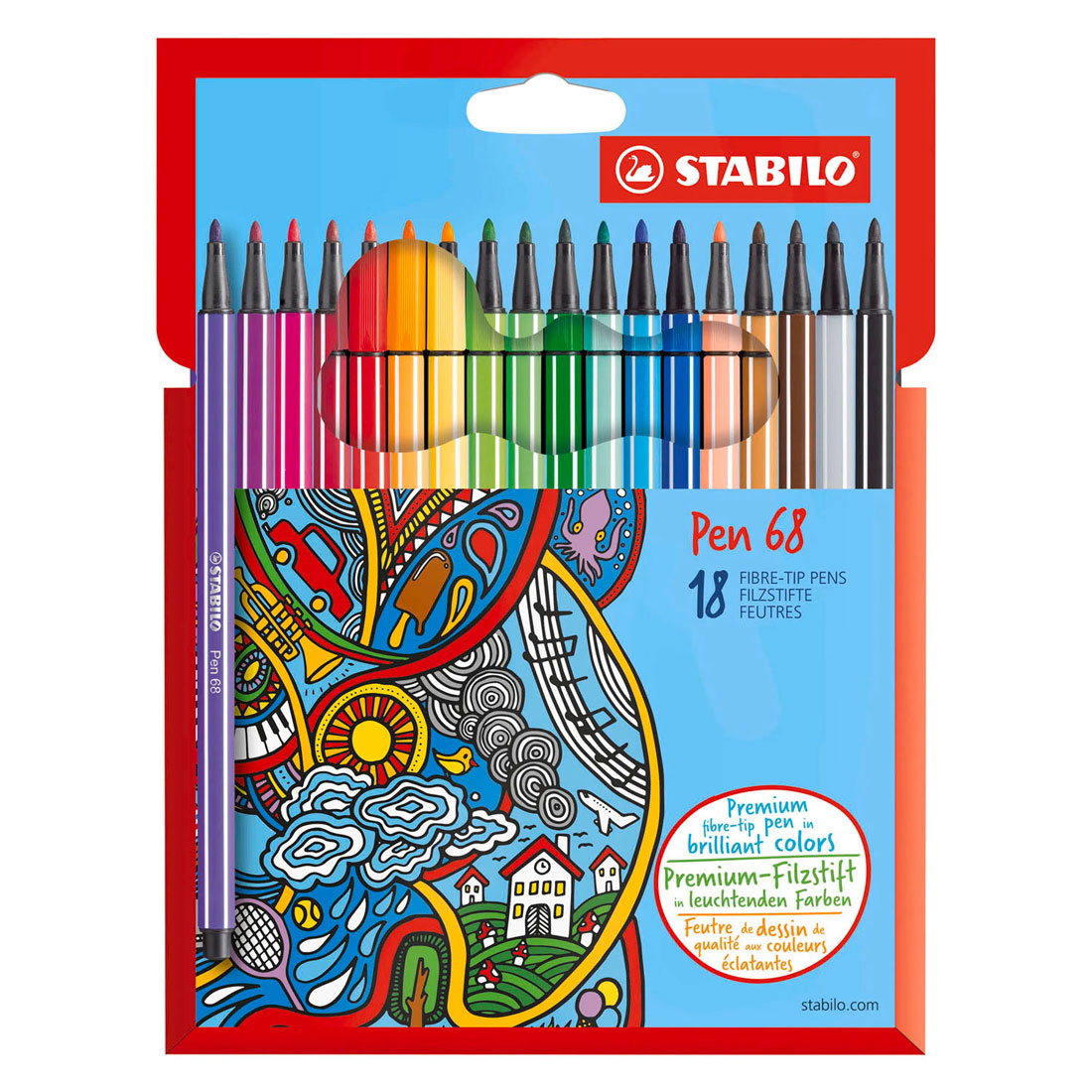 STABILO pen 68 viltstiften - 18dlg.