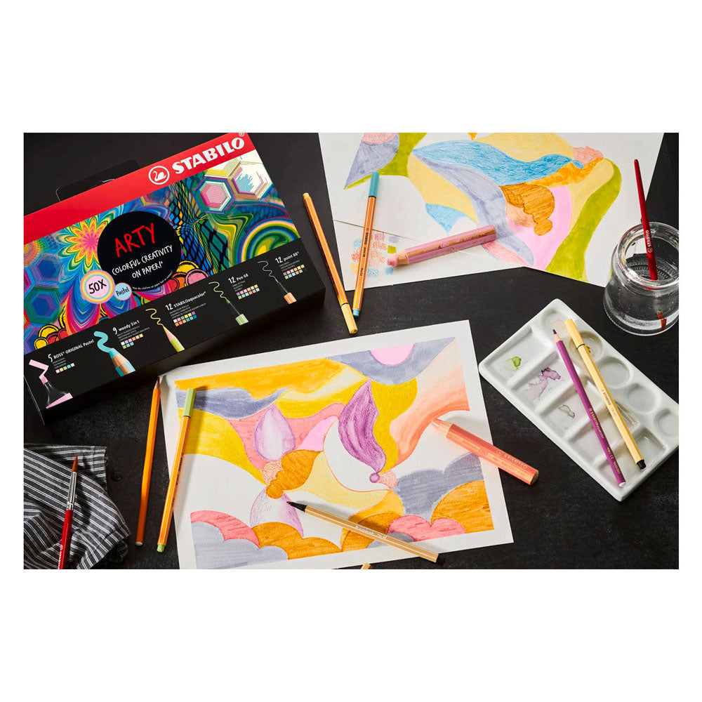 STABILO arty pastel boss, woody, pen 68, point 88, aquacolor - 50dlg.