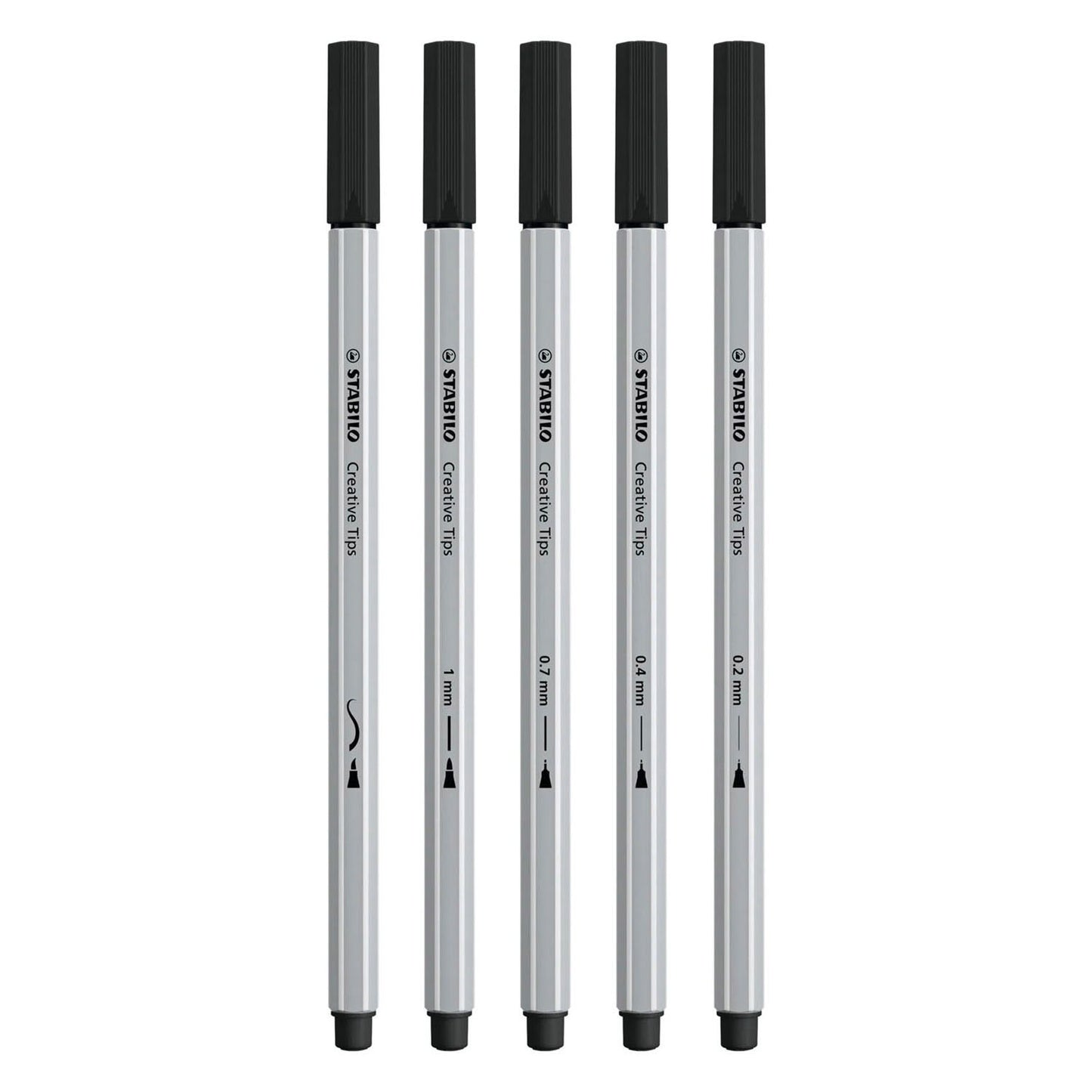 STABILO creative tips arty pennen zwart - 5dlg