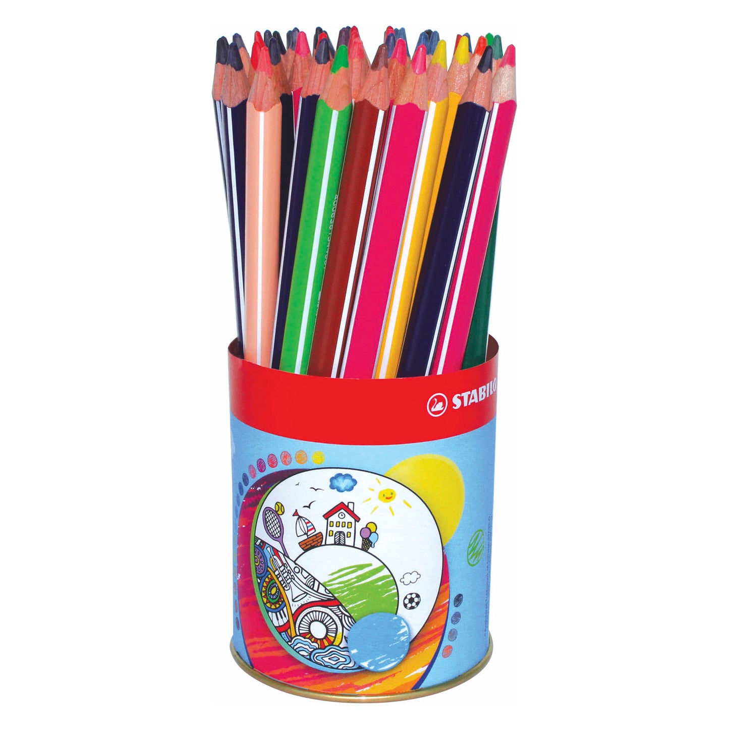 STABILO trio thick schoolverpakking kleurpotloden in metalen etui - 38dlg.