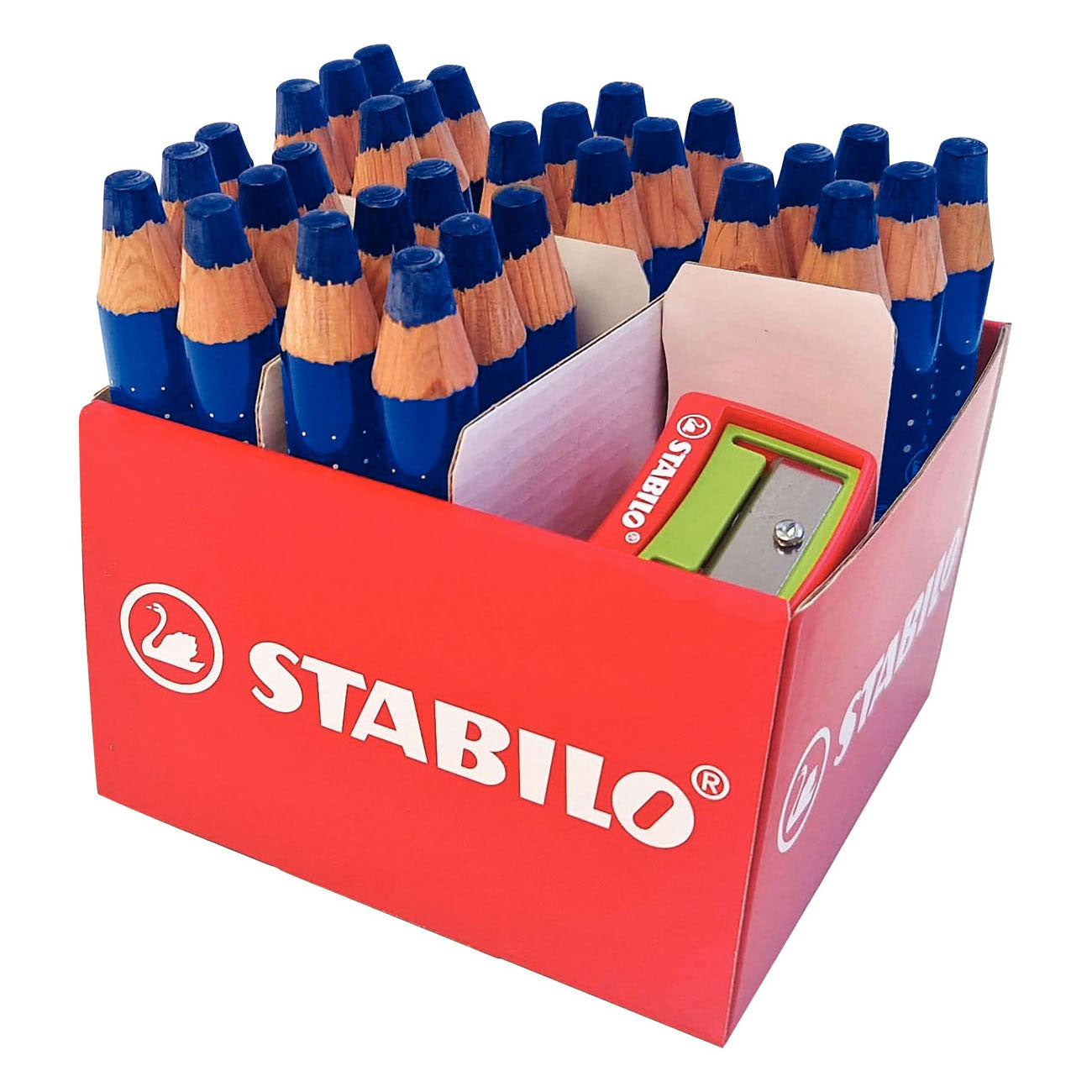 STABILO markdry schoolverpakking whiteboardpotloden blauw - 30st. met 2 puntenslijpers