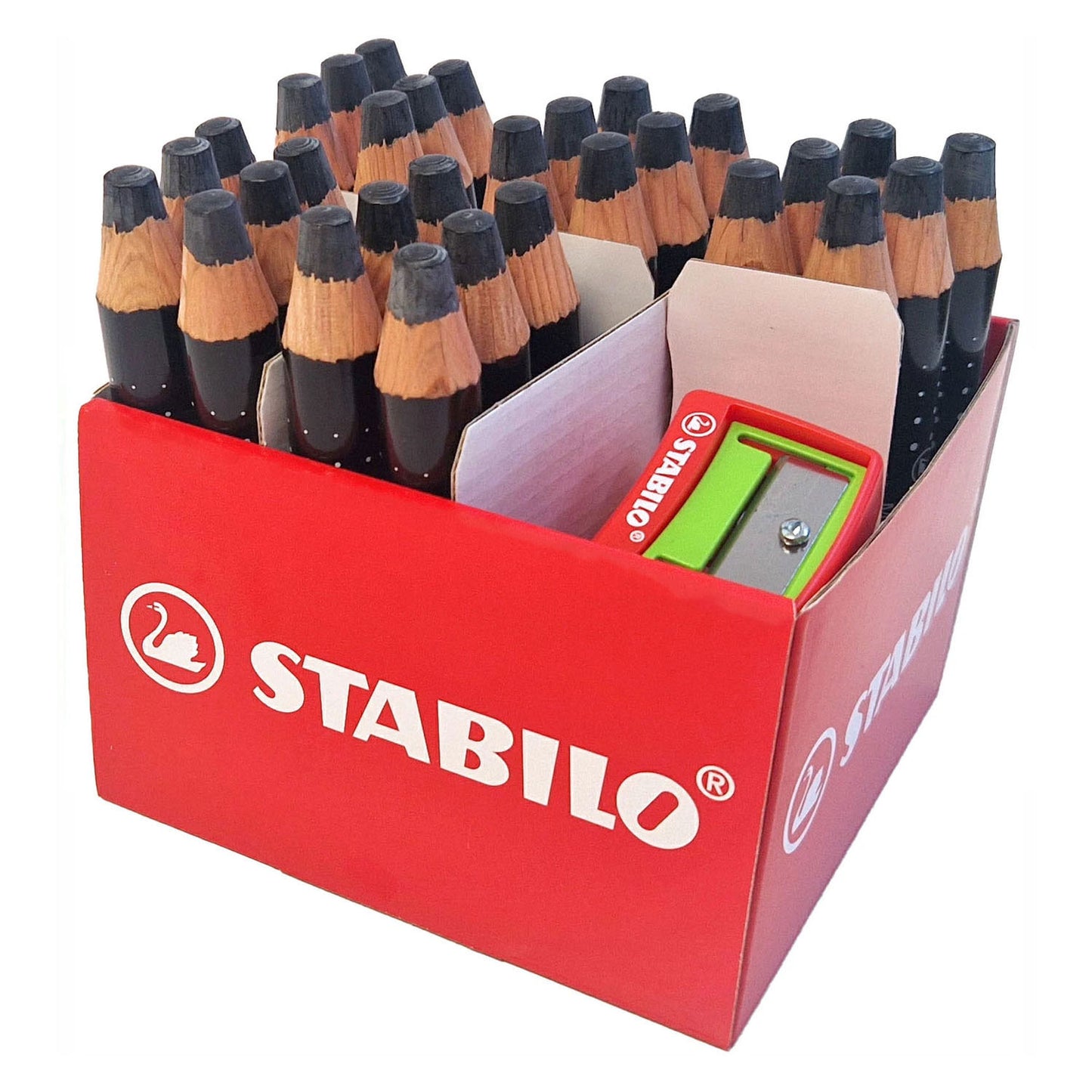 STABILO markdry schoolverpakking whiteboardpotloden zwart - 30st. met 2 puntenslijpers