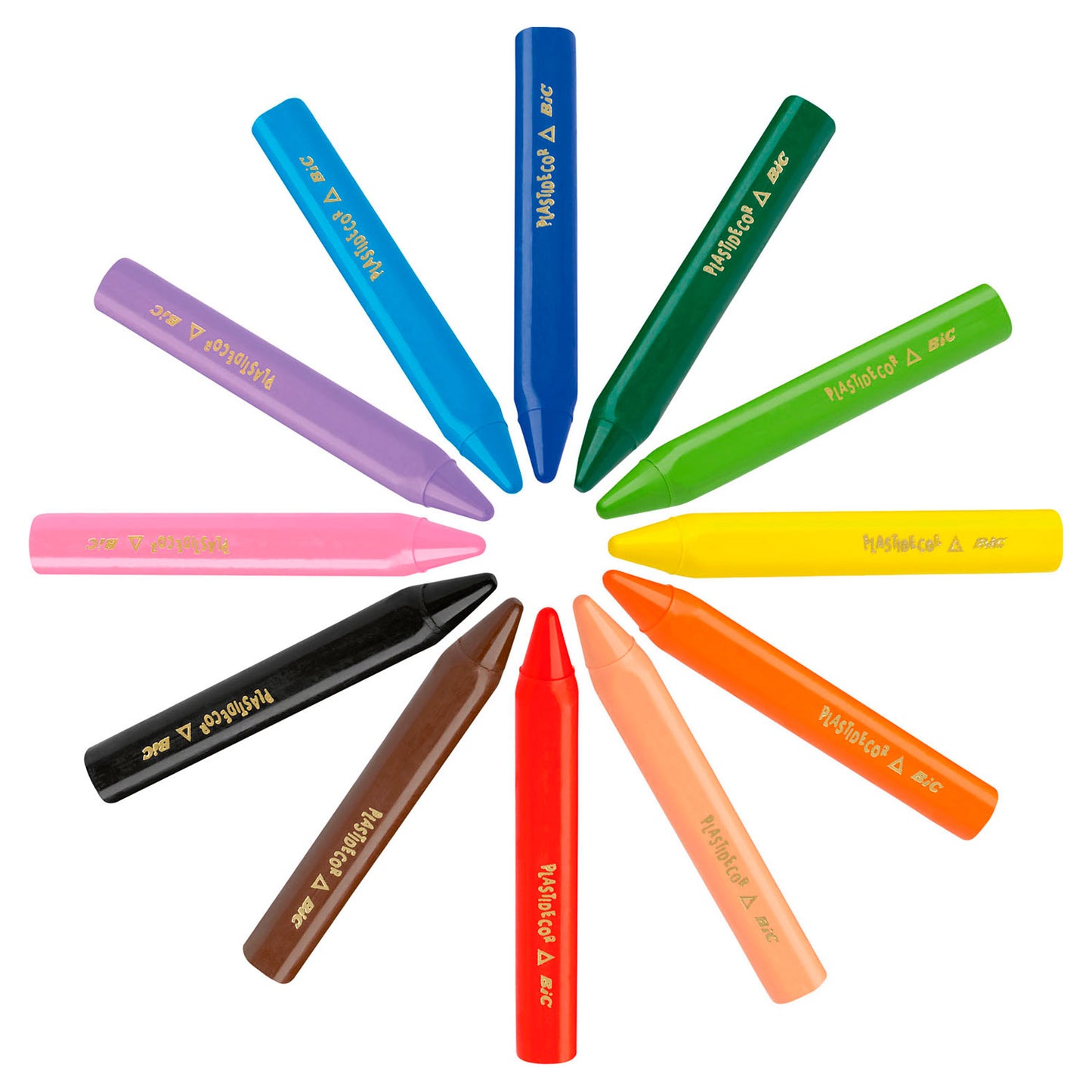 BIC kids plastidecor triangle kleurkrijt, 12st.