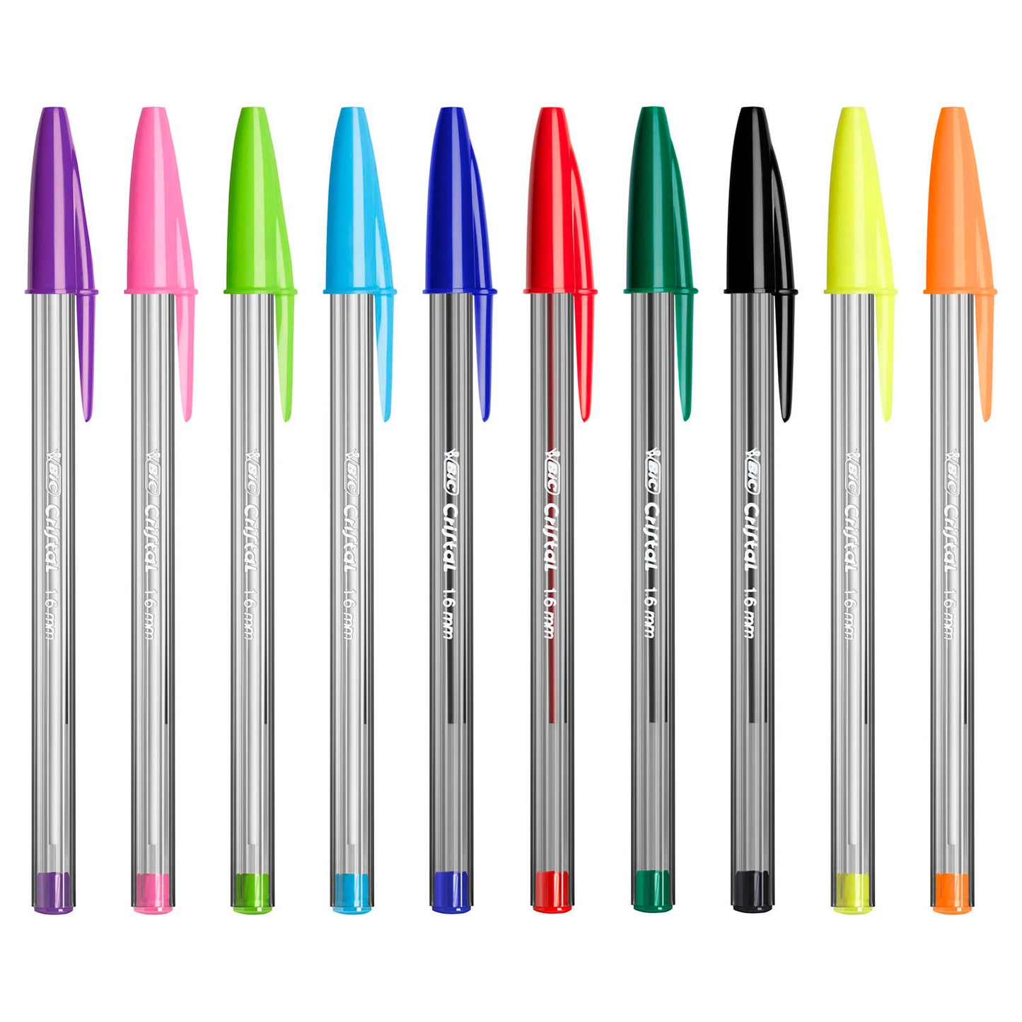 BIC cristal multicolour balpennen brede punt (1.6 mm) - verschillende kleuren - pak van 15 stuks