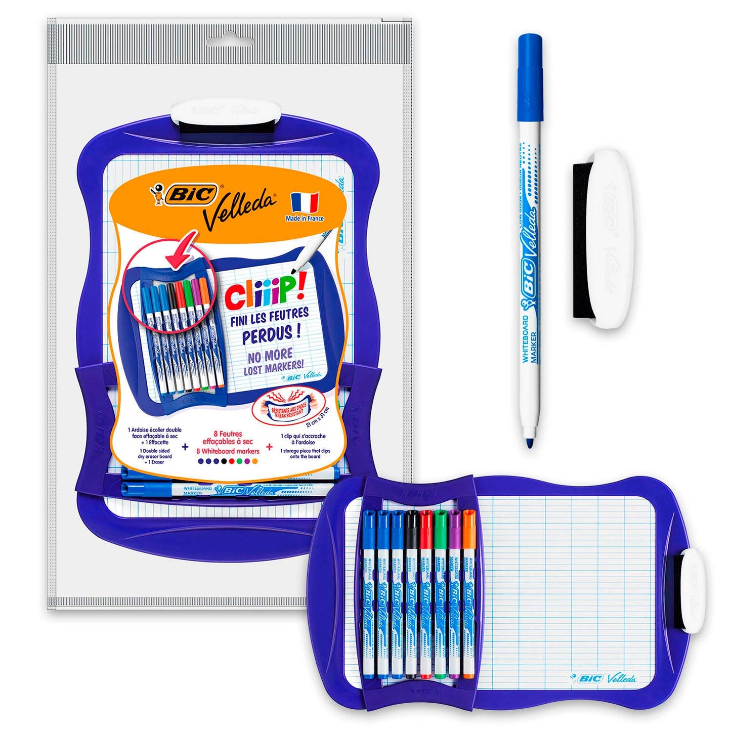 BIC velleda whiteboard met 8 markers