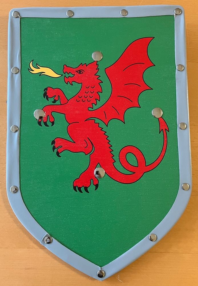Woodsy Houten schild Draak groen. 26x39