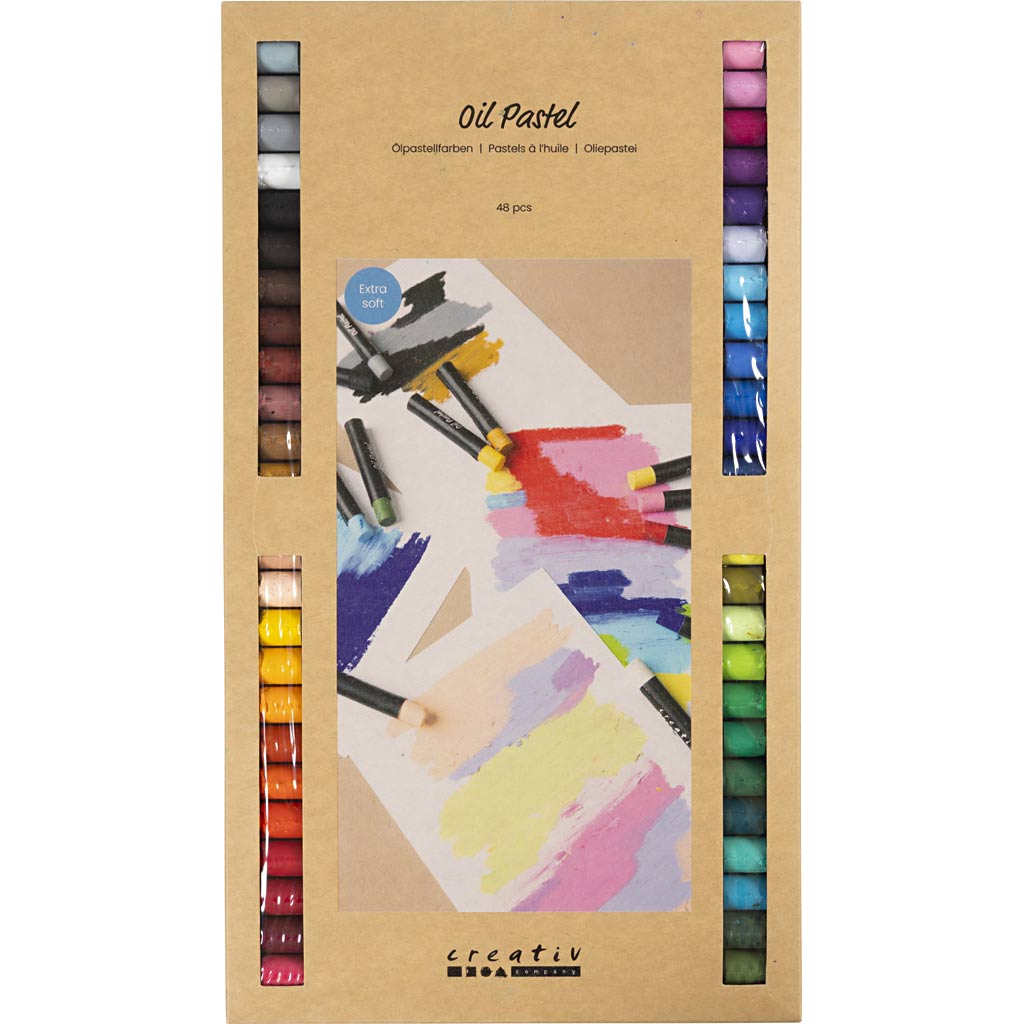 Creativ Company Https: www.cchobby.nl oliepastels-l-7-cm-dikte-11-mm-diverse-kleuren-48-stuk-1-doos
