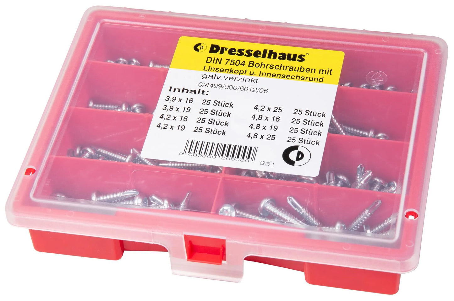 Dresselhaus bohrschraubensortiment sort.drill screws inside circle
