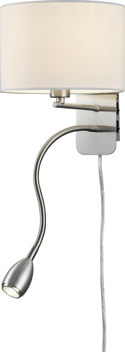 TRIO hotel - wandlamp - nikkel mat - excl. 1x e14 3,5 w - osram lichtbron - wandmontage - niet dimbaar - badkamerverlichting