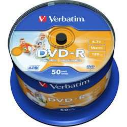 DVD-R spindle Verbatim 43533 4,7GB 16x 50 stuks