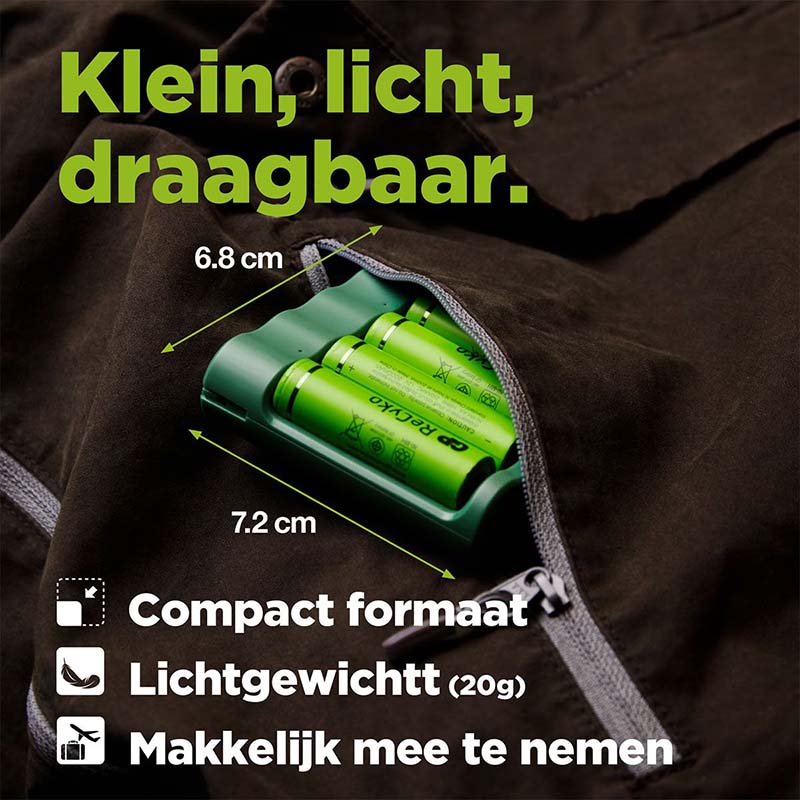 GP Usb batterijlader + 4 x aa-batterijen 2100mah nimh