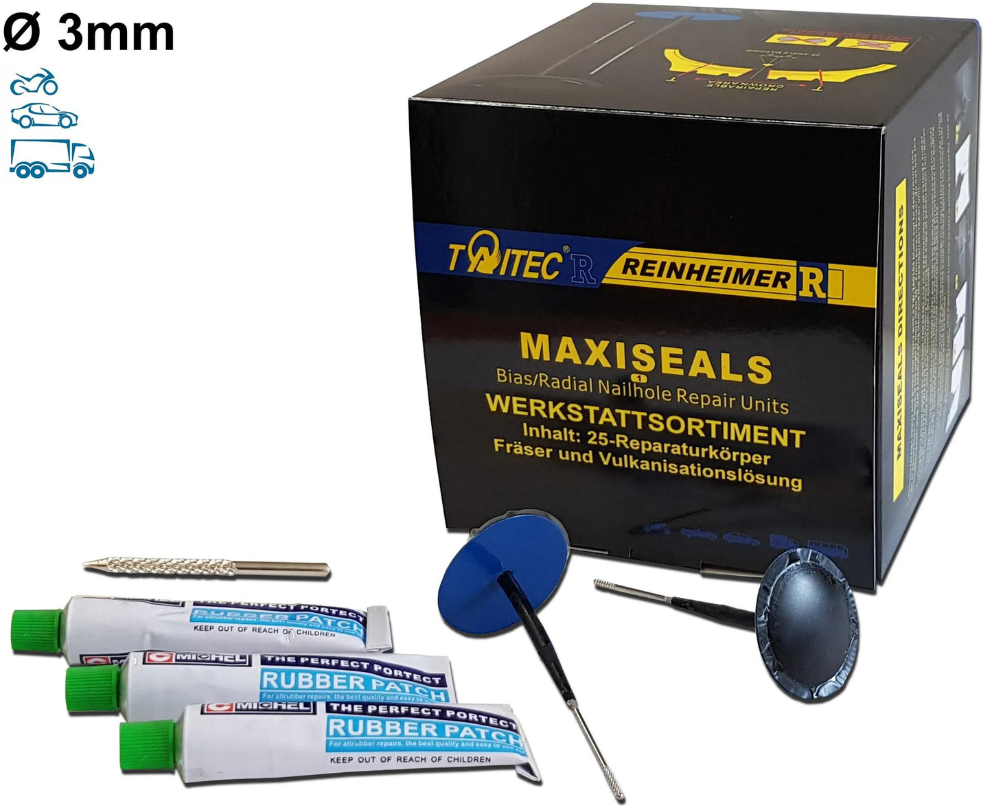 REINHEIMER reifenreparatur-set maxi-seal maxi-seal m3 rep.set d1= 3mm 20st.