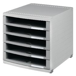 Ladenkast Han 1505 0 300x382x307mm lichtgrijs 5 open lades van 50mm