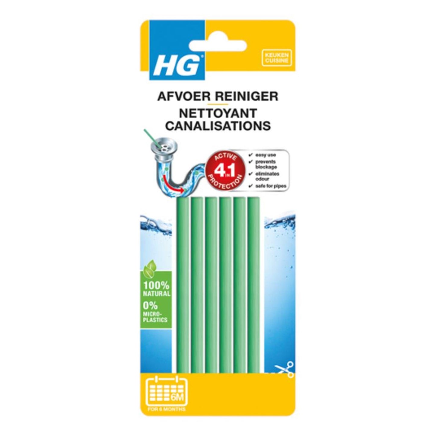 HG afvoerreiniger sticks kaart a 6 stuks